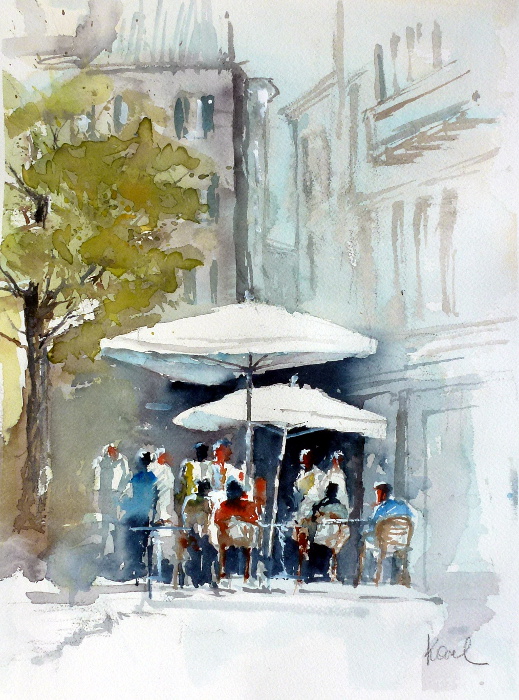 piazza venedig aquarell
